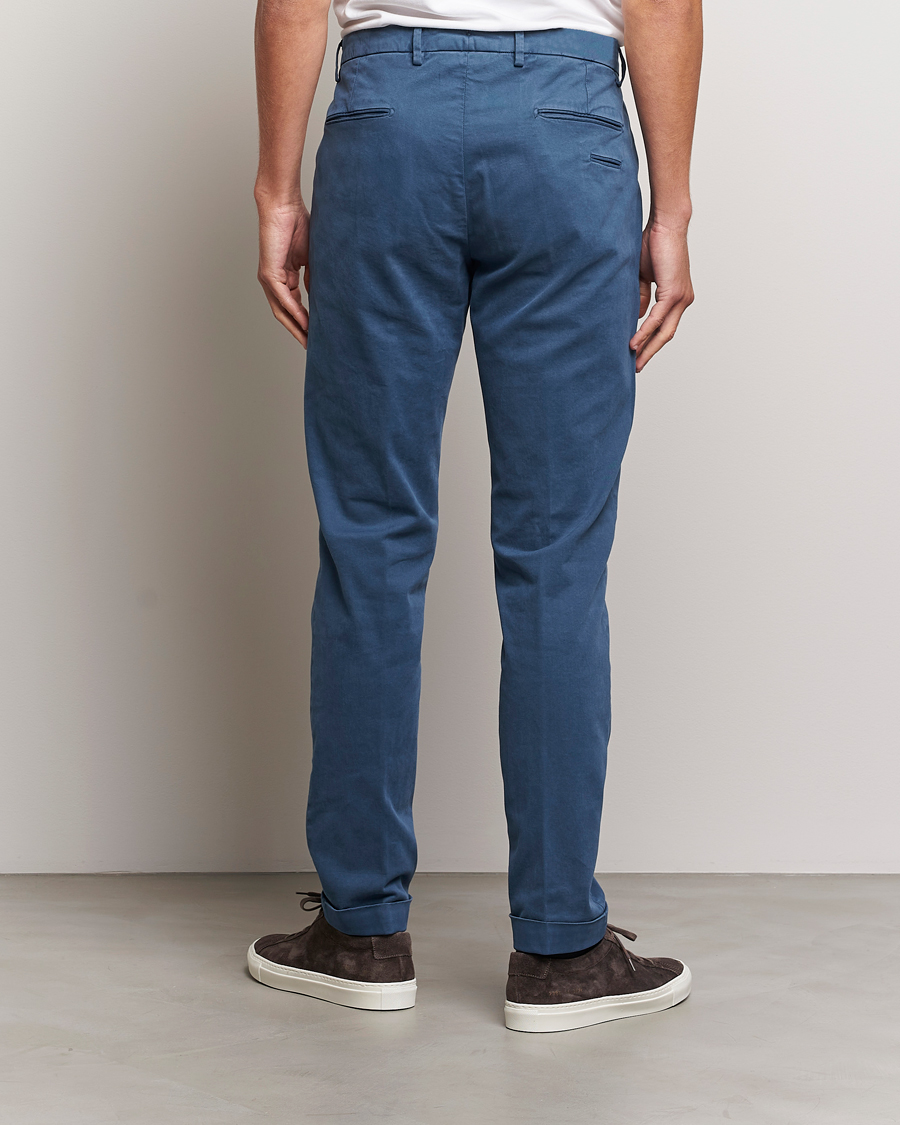 Herr | Byxor | Briglia 1949 | Slim Fit Cotton Stretch Chino Steel Blue