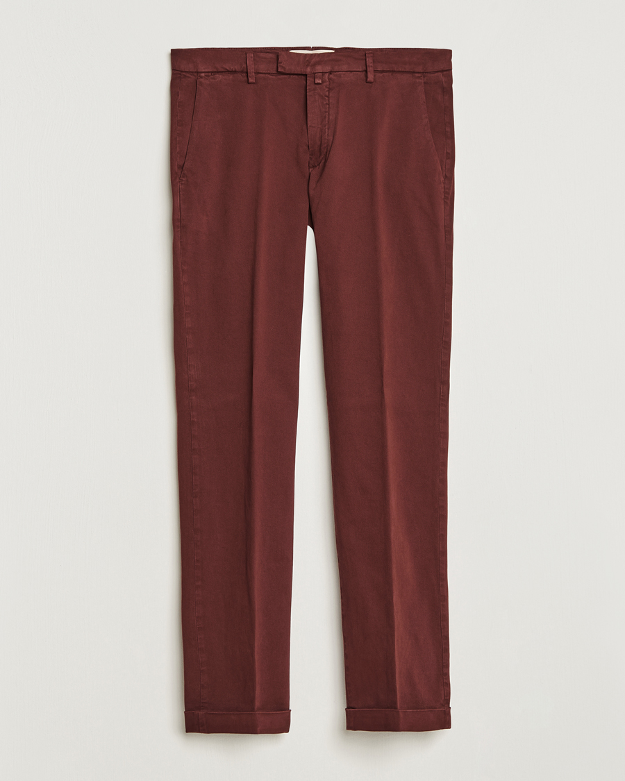 Herr | Byxor | Briglia 1949 | Slim Fit Cotton Stretch Chino Wine