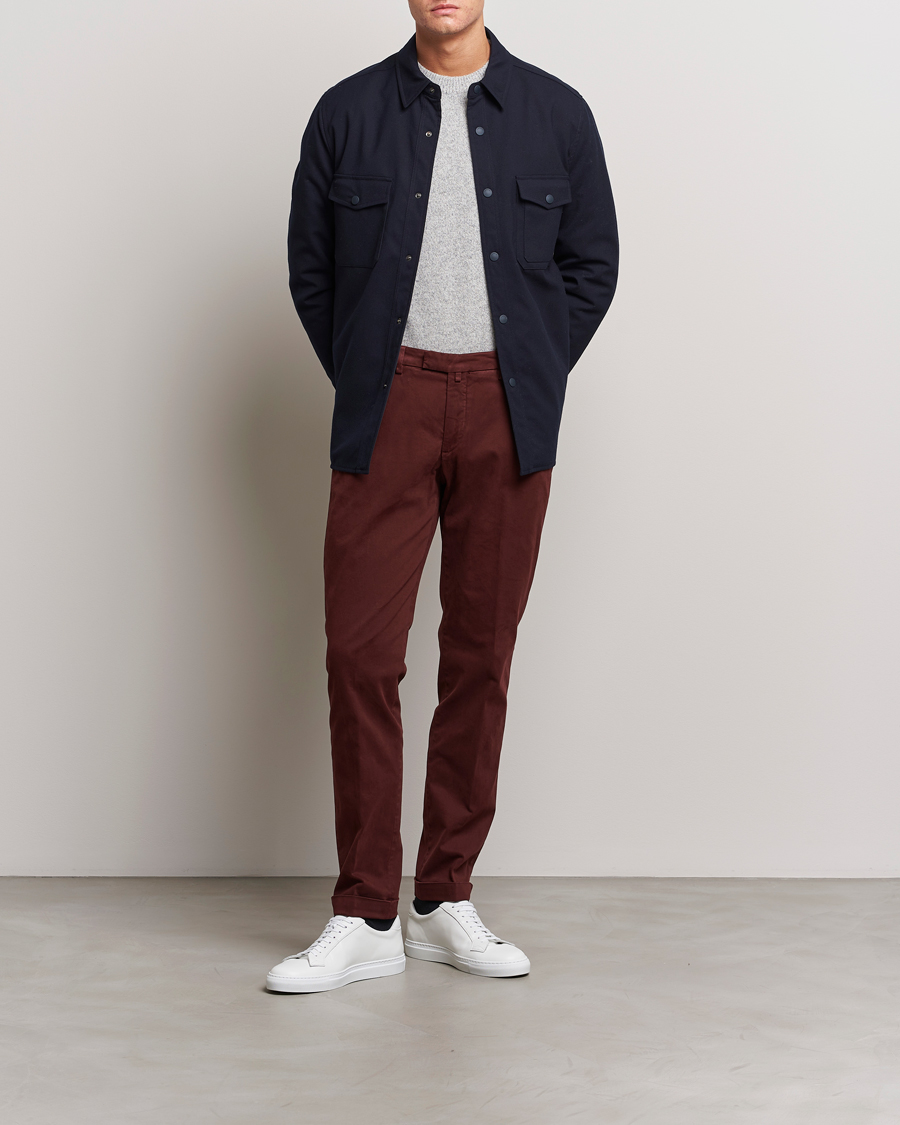 Herr | Byxor | Briglia 1949 | Slim Fit Cotton Stretch Chino Wine
