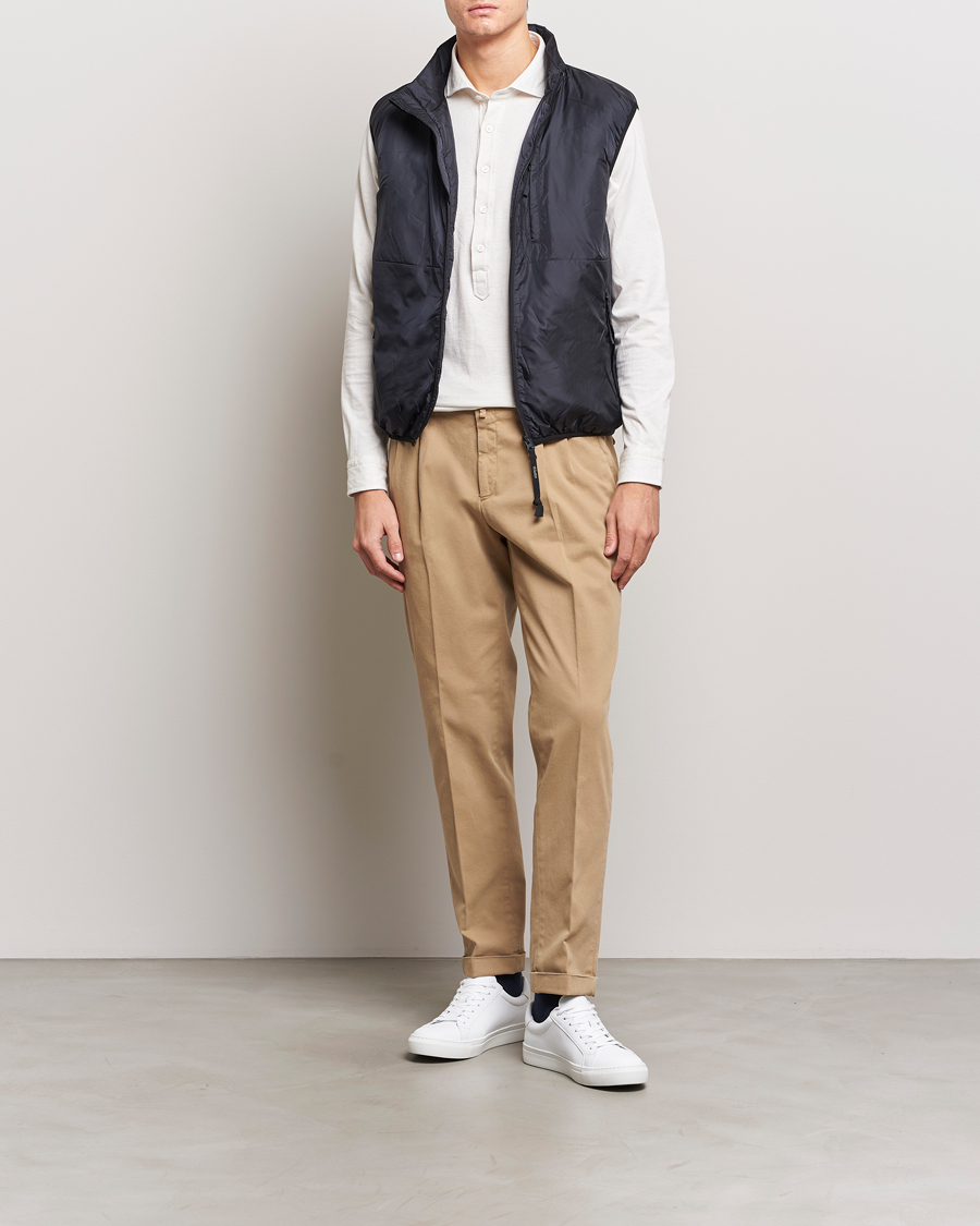 Herr | Byxor | Briglia 1949 | Easy Fit Pleated Cotton Stretch Chino Beige