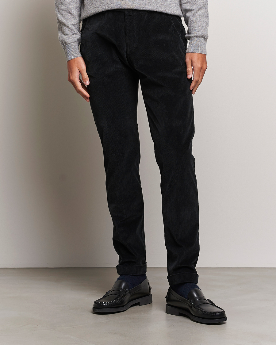 Herr | Byxor | Briglia 1949 | Slim Fit Corduroy Trousers Black