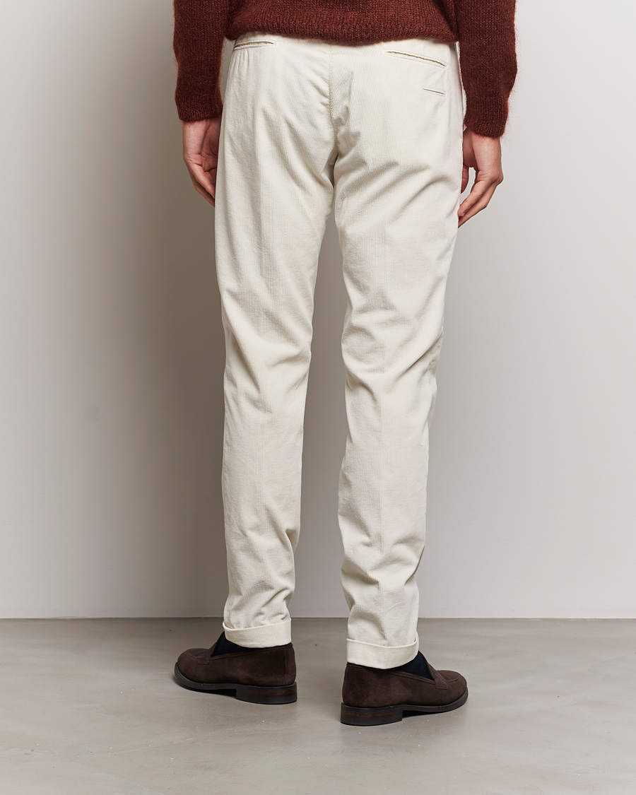 Herr | Byxor | Briglia 1949 | Slim Fit Corduroy Trousers Off White