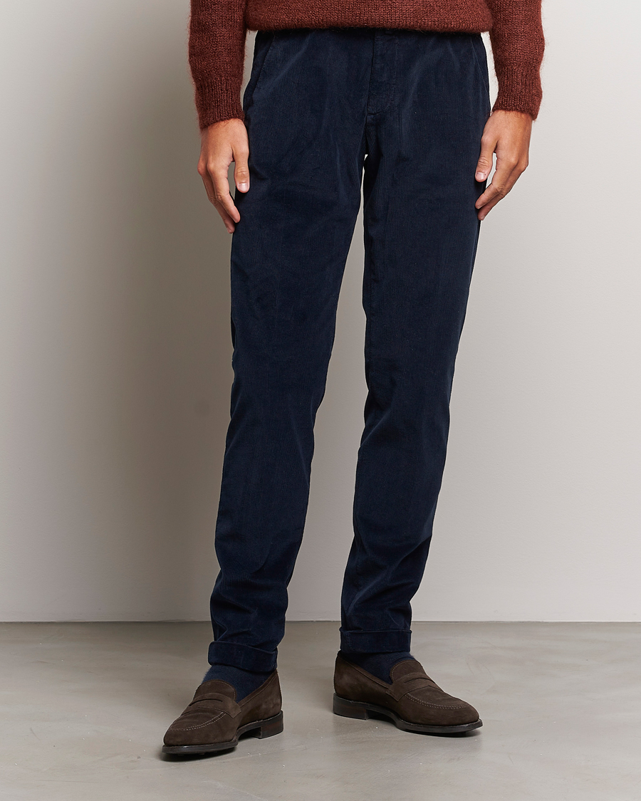 Herr | Byxor | Briglia 1949 | Slim Fit Corduroy Trousers Navy