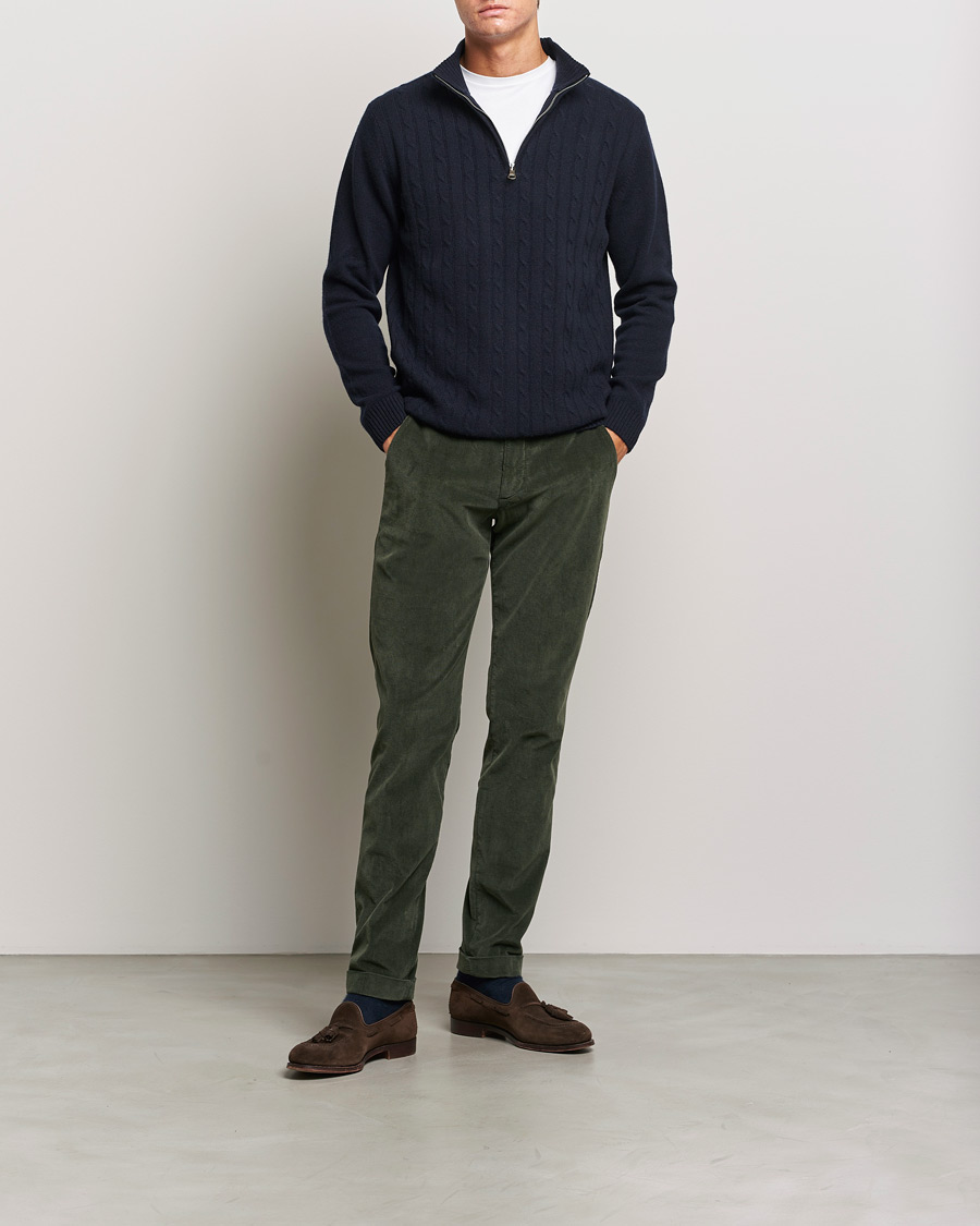 Herr | Byxor | Briglia 1949 | Slim Fit Corduroy Trousers Dark Green