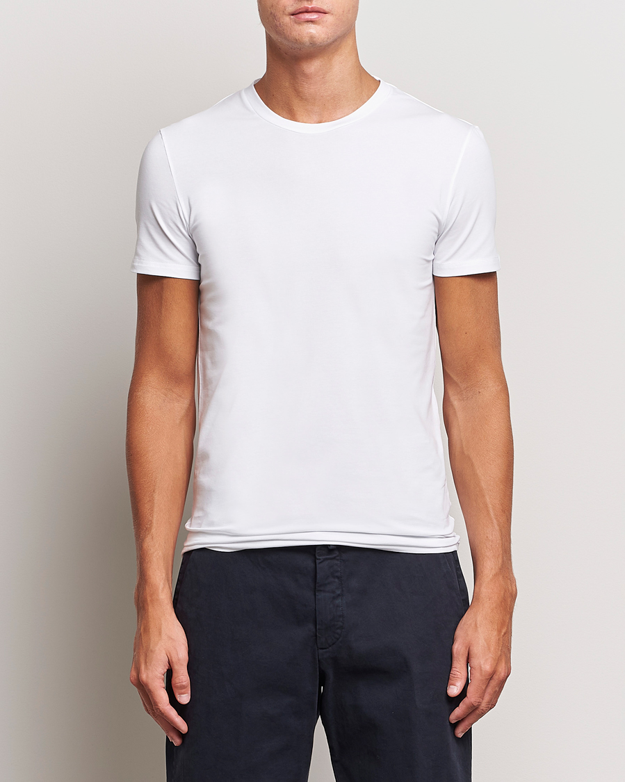 Herr | Zegna | Zegna | Stretch Cotton Round Neck T-Shirt White