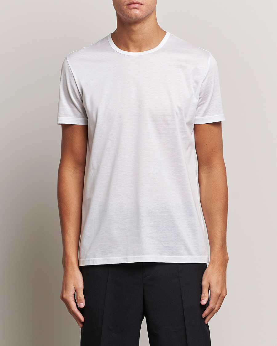 Herr | Italian Department | Zegna | Filoscozia Pure Cotton Round Neck T-Shirt White