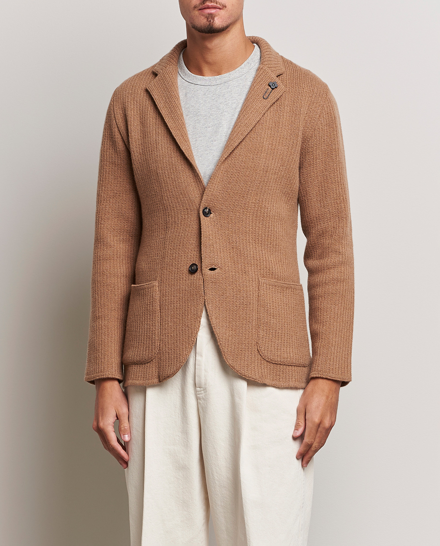 Herr | Italian Department | Lardini | Knitted Cashmere Blazer Beige