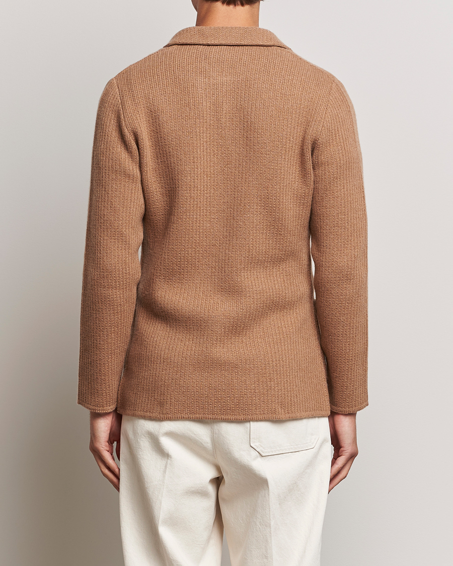 Herr | Kavajer | Lardini | Knitted Cashmere Blazer Beige