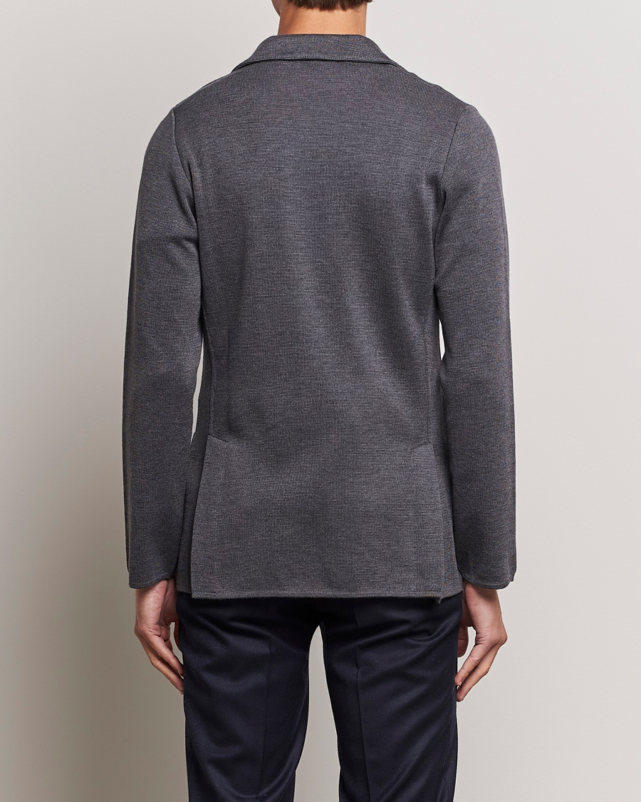 Herr | Kavajer | Lardini | Knitted Wool Blazer Grey