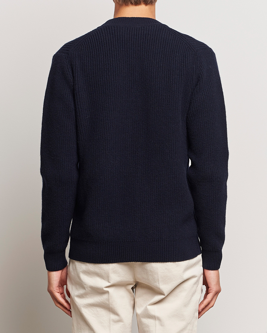 Herr | Tröjor | Lardini | Wool/Cashmere Knitted Cardigan Navy