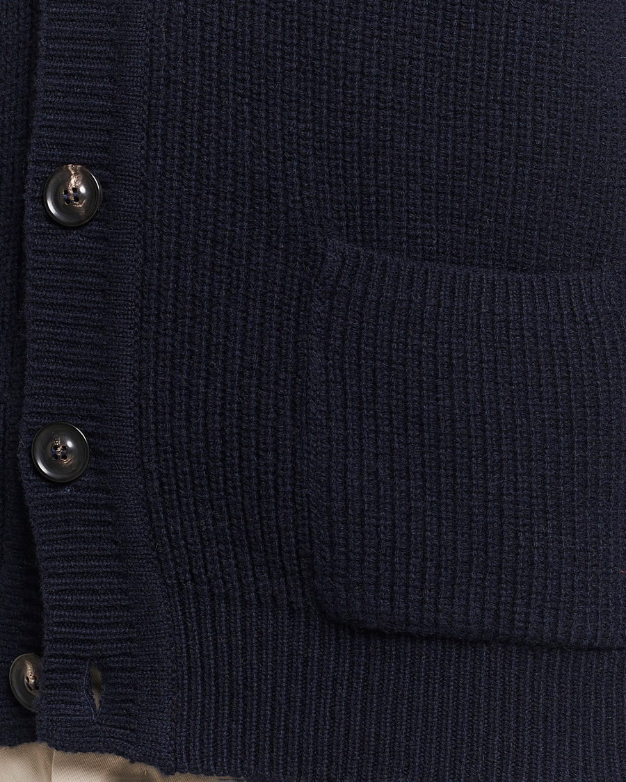 Herr | Tröjor | Lardini | Wool/Cashmere Knitted Cardigan Navy
