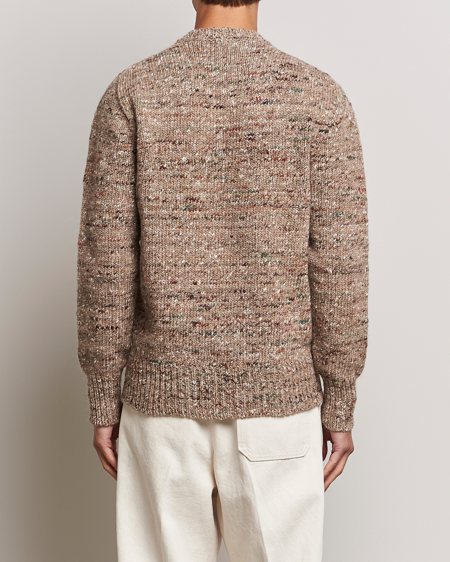 Herr | Tröjor | Lardini | Wool/Alpaca/Silk Boucle Roundneck Beige