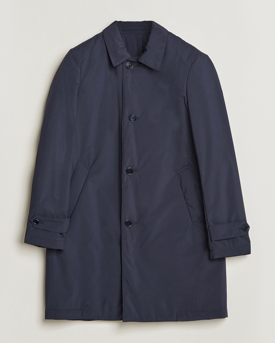 Herr | Jackor | Lardini | Packable Water Repellent Coat Navy