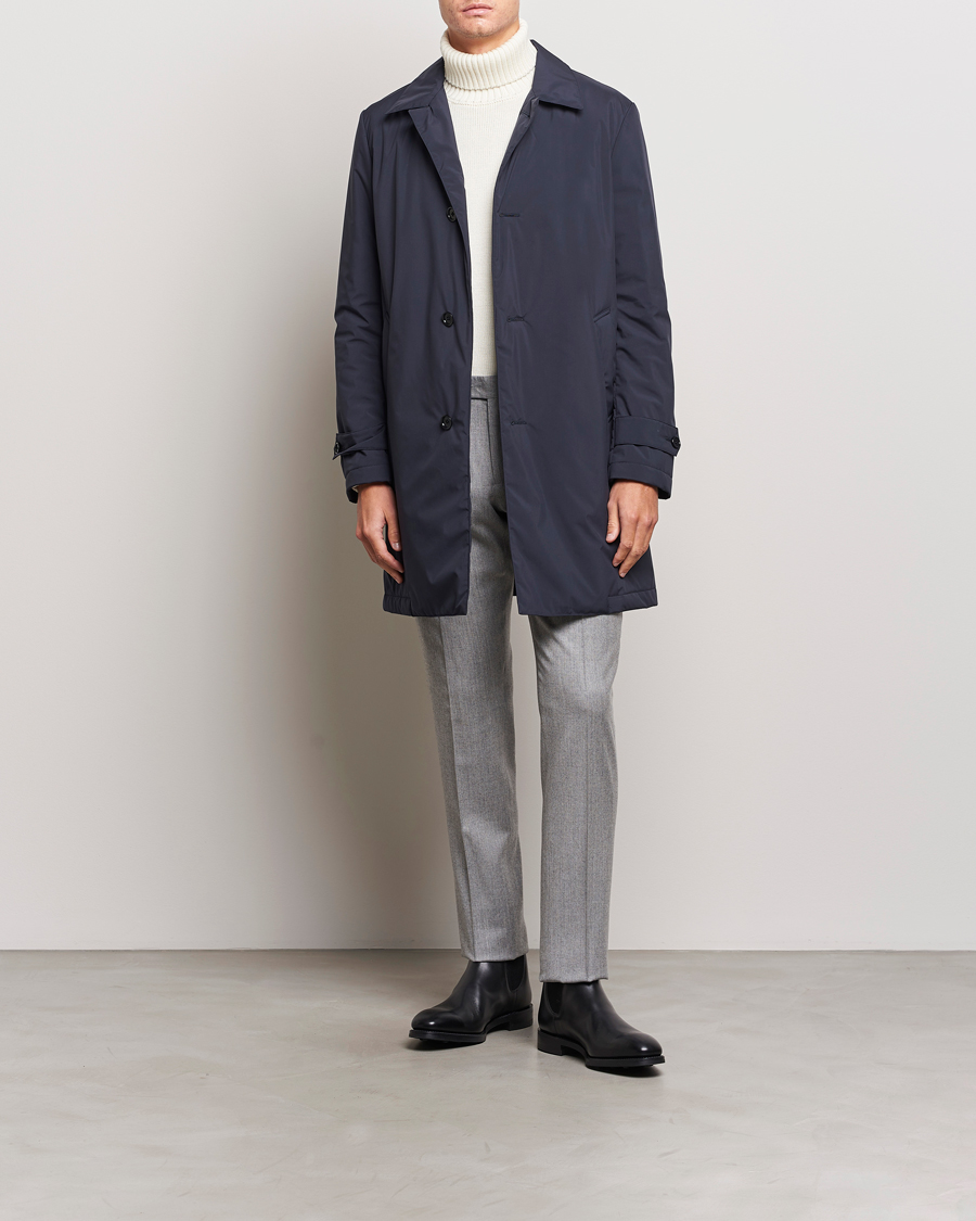 Herr | Jackor | Lardini | Packable Water Repellent Coat Navy