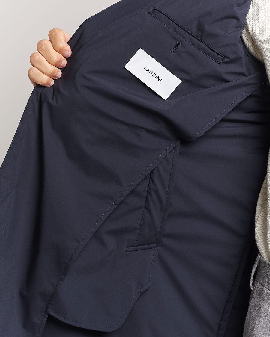Herr | Jackor | Lardini | Packable Water Repellent Coat Navy