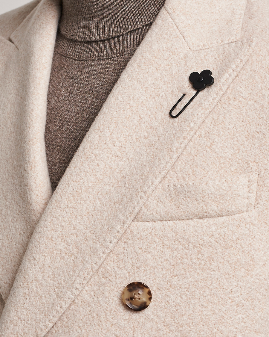 Herr | Jackor | Lardini | Wool/Silk/Cashmere Double Breasted Coat Beige