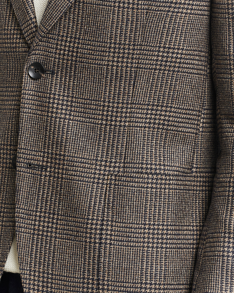 Herr | Kavajer | Lardini | Checked Wool Blazer Brown/Navy