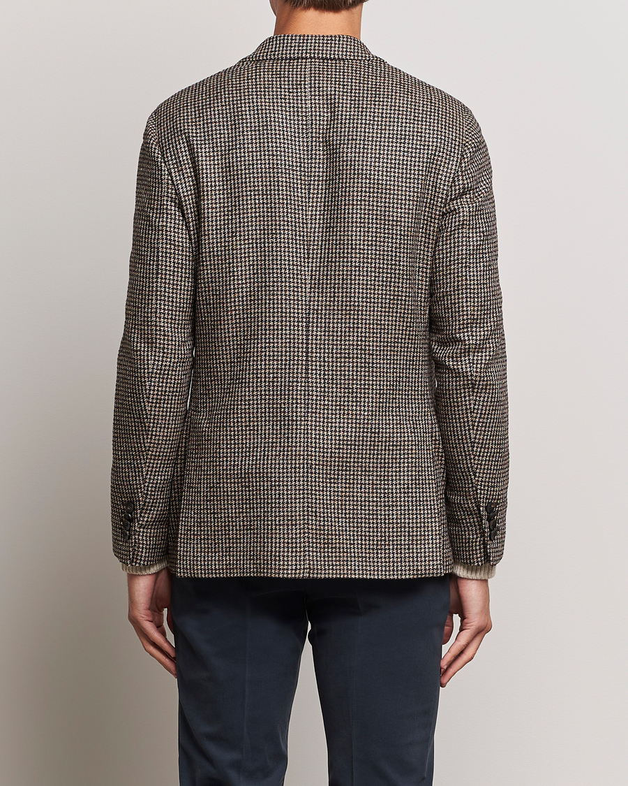 Herr | Kavajer | Lardini | Wool/Silk/Cashmere Houndstooth Blazer Beige/Green
