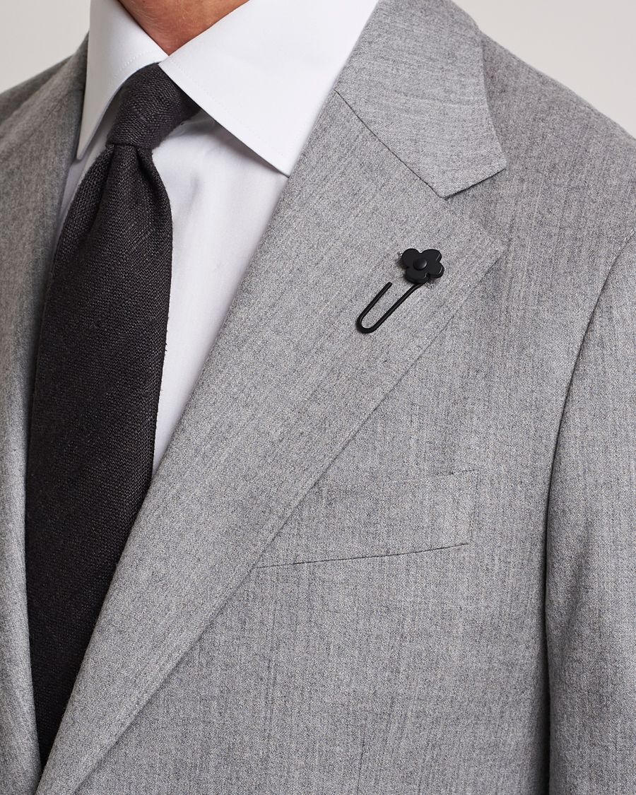 Herr | Kavajer | Lardini | Wool/Cashmerer Flanell Blazer Light Grey