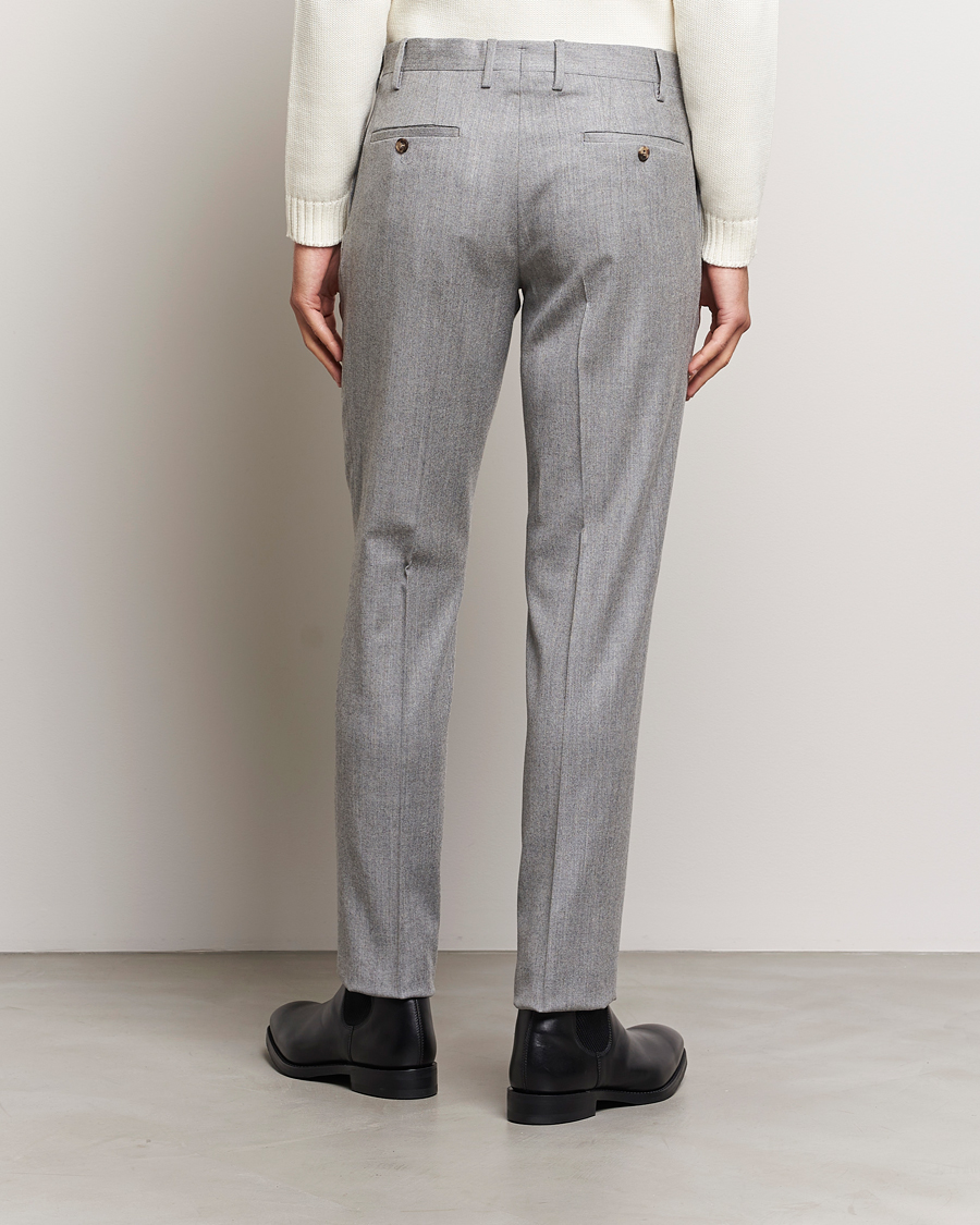 Herr | Byxor | Lardini | Wool/Cashmere One Pleat Trousers Light Grey