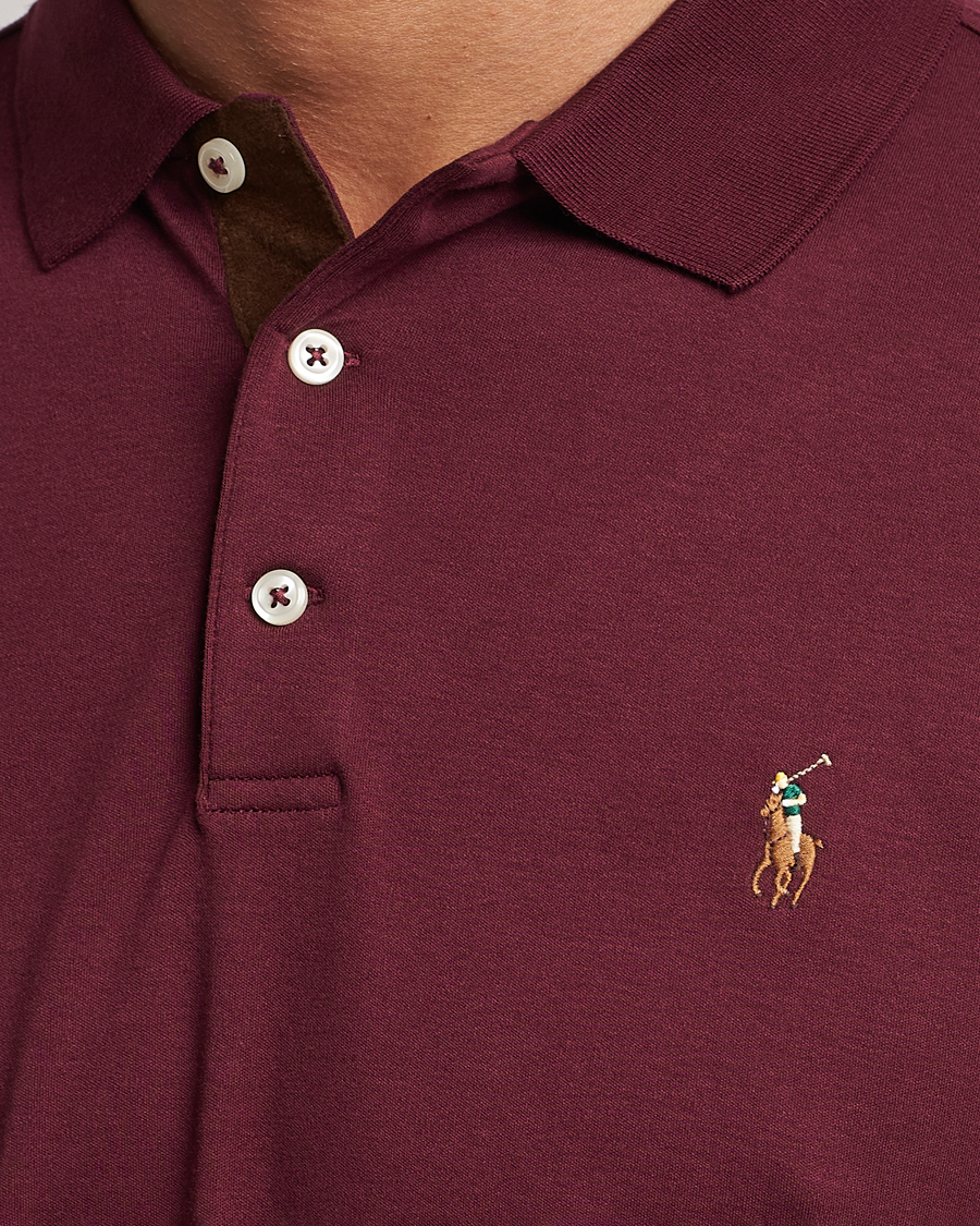 Herr | Tröjor | Polo Ralph Lauren | Luxury Pima Cotton Long Sleeve Polo Harvard Wine