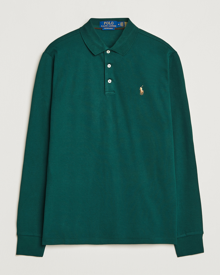 Herr | Tröjor | Polo Ralph Lauren | Luxury Pima Cotton Long Sleeve Polo Hunt Club Green