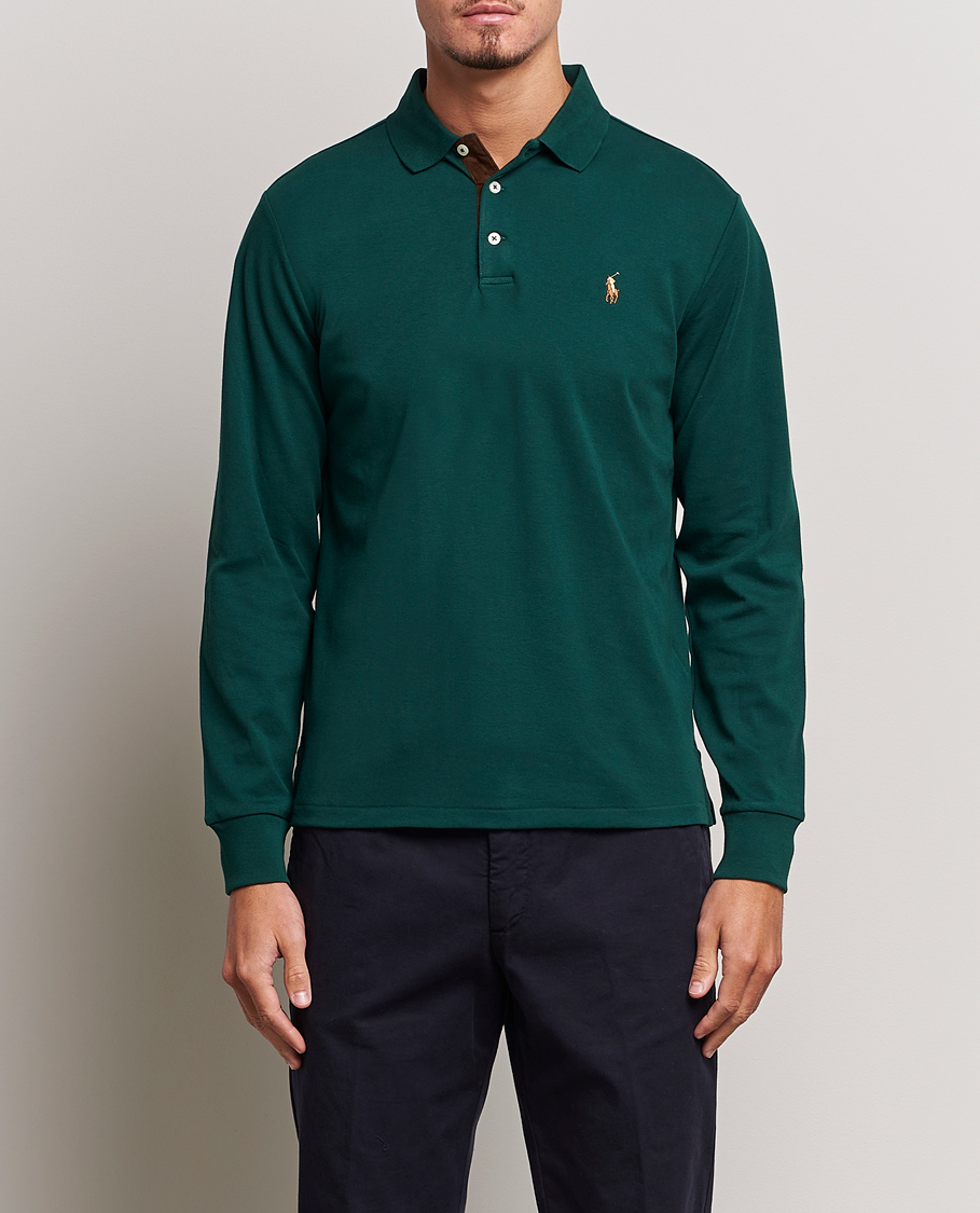 Herr | Tröjor | Polo Ralph Lauren | Luxury Pima Cotton Long Sleeve Polo Hunt Club Green