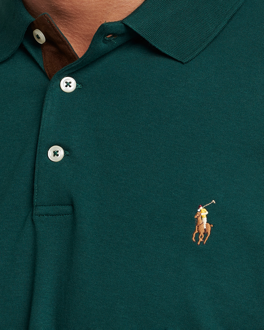 Herr | Tröjor | Polo Ralph Lauren | Luxury Pima Cotton Long Sleeve Polo Hunt Club Green