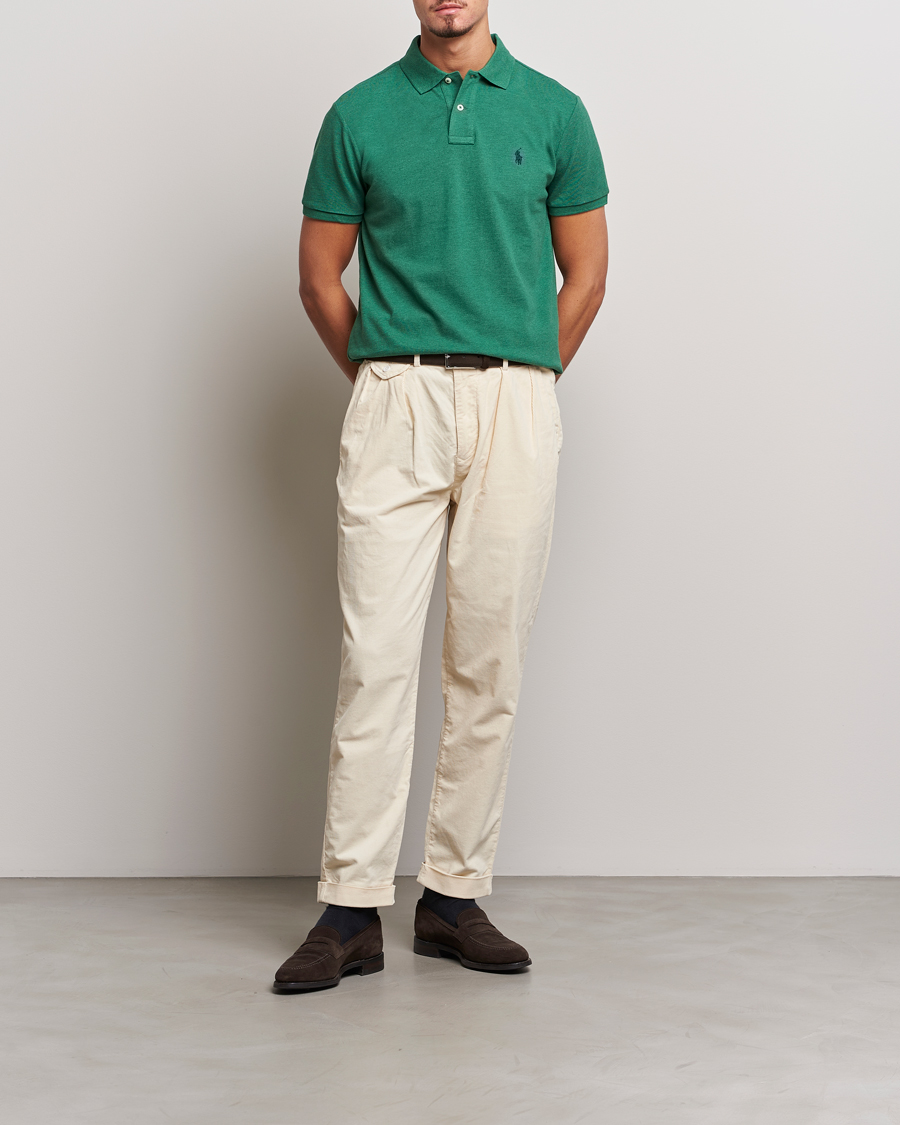 Herr | Pikéer | Polo Ralph Lauren | Custom Slim Fit Polo Green Heather