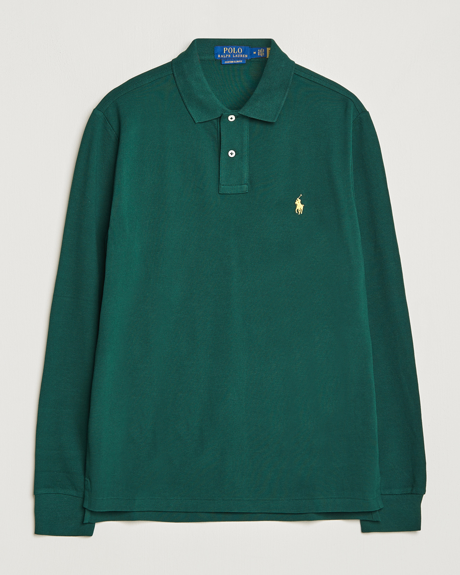 Herr | Tröjor | Polo Ralph Lauren | Custom Slim Fit Long Sleeve Polo Hunt Club Green