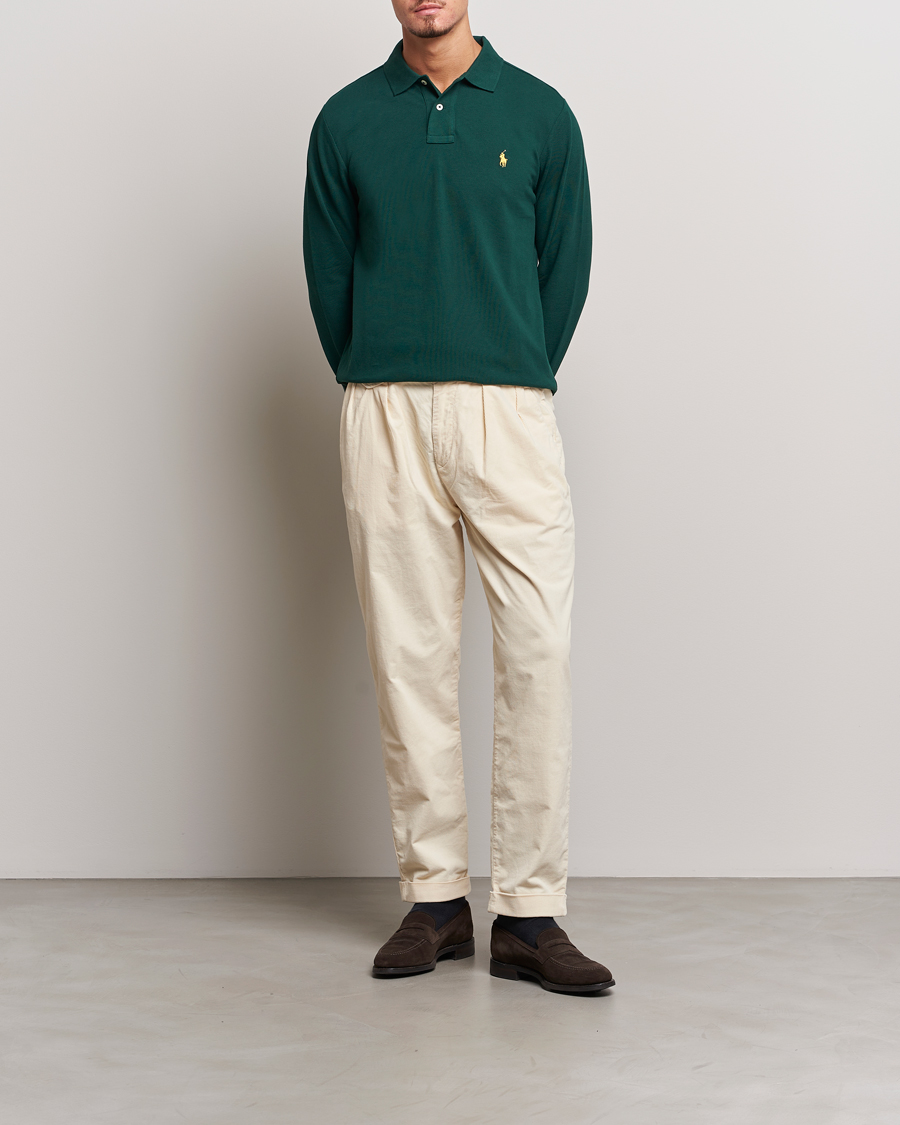 Herr | Tröjor | Polo Ralph Lauren | Custom Slim Fit Long Sleeve Polo Hunt Club Green