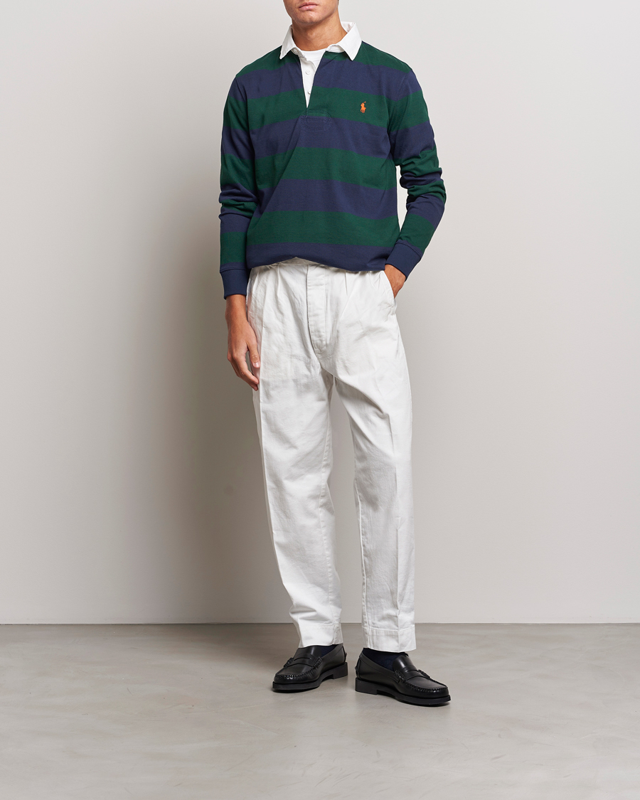 Herr | Tröjor | Polo Ralph Lauren | Jersey Striped Rugger Navy/Green