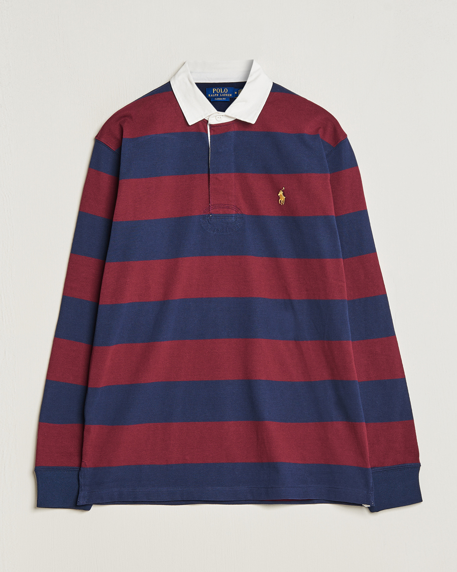 Herr | Tröjor | Polo Ralph Lauren | Jersey Striped Rugger Navy/Wine