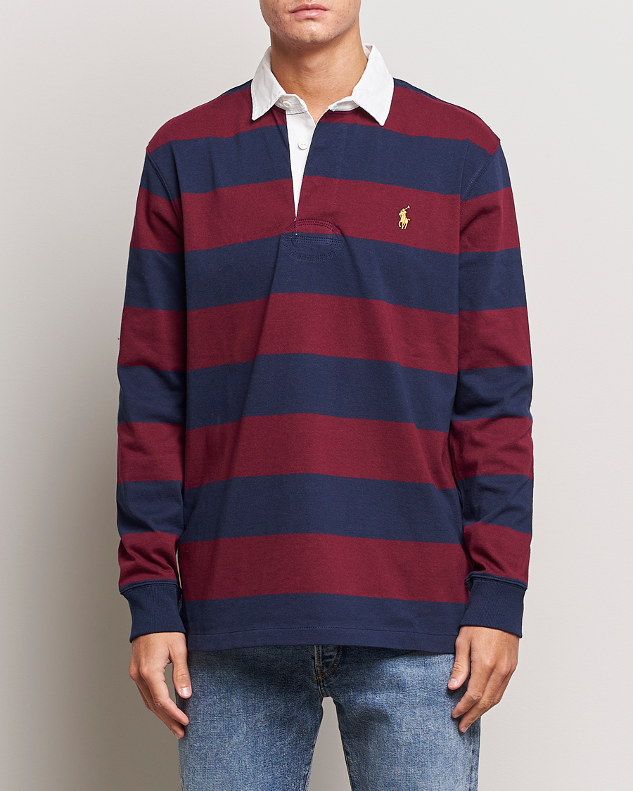 Herr | Tröjor | Polo Ralph Lauren | Jersey Striped Rugger Navy/Wine