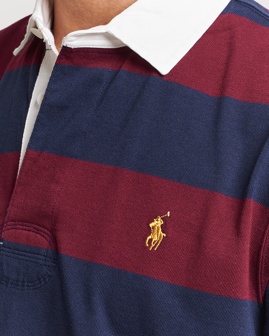 Herr | Tröjor | Polo Ralph Lauren | Jersey Striped Rugger Navy/Wine