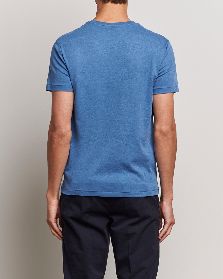 Herr | T-Shirts | Polo Ralph Lauren | Luxury Pima Cotton Crew Neck T-Shirt Fog Blue Heather