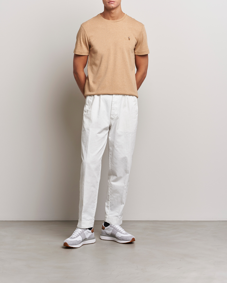 Herr | T-Shirts | Polo Ralph Lauren | Luxury Pima Cotton Crew Neck T-Shirt Camel Heather