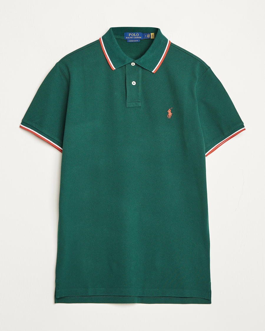 Herr | Pikéer | Polo Ralph Lauren | Custom Slim Fit Piped Polo Hunt Club Green
