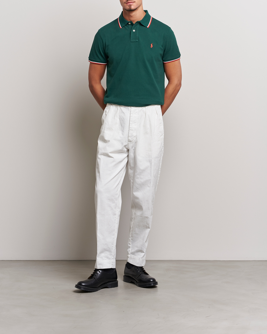 Herr | Pikéer | Polo Ralph Lauren | Custom Slim Fit Piped Polo Hunt Club Green