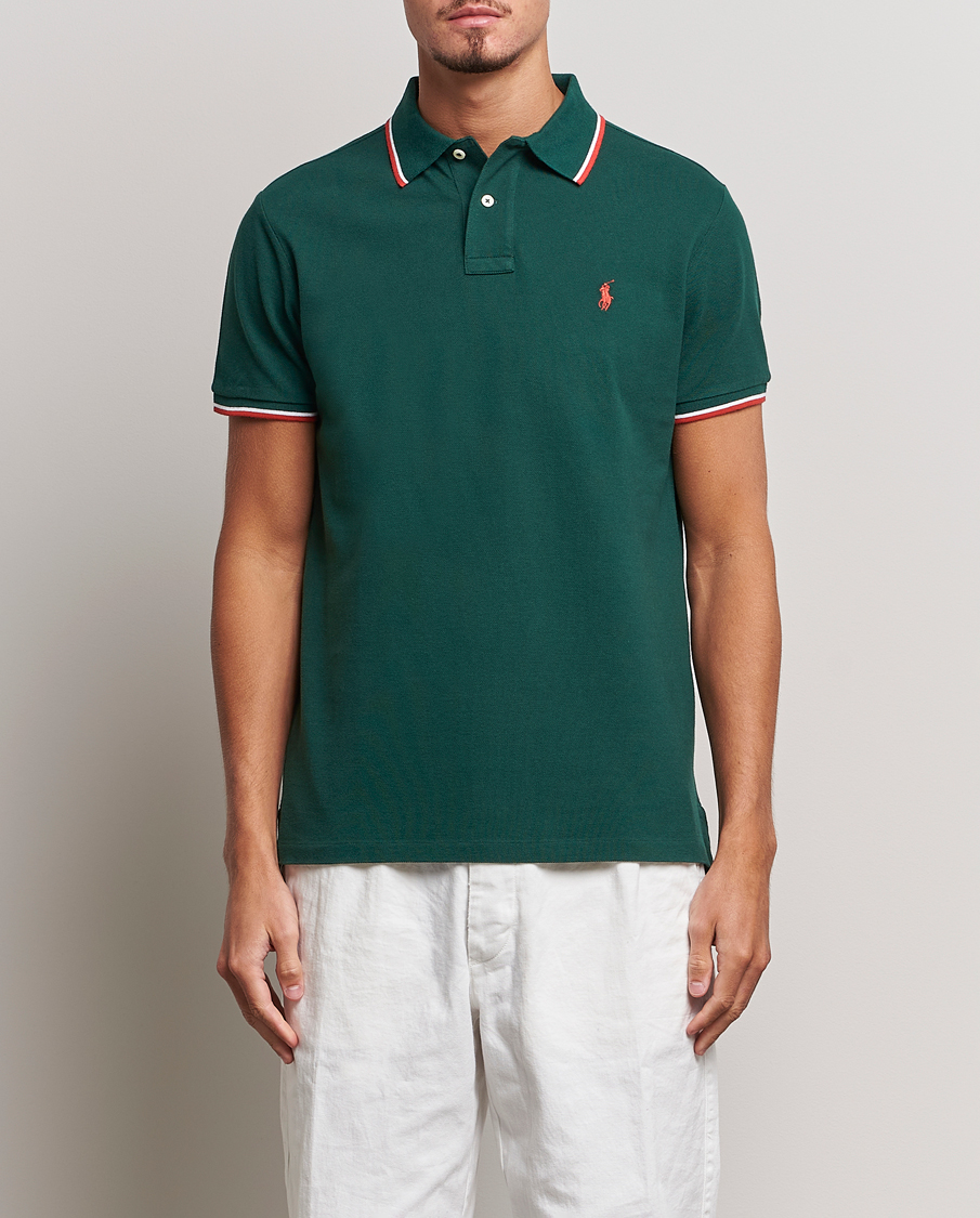 Herr | Pikéer | Polo Ralph Lauren | Custom Slim Fit Piped Polo Hunt Club Green
