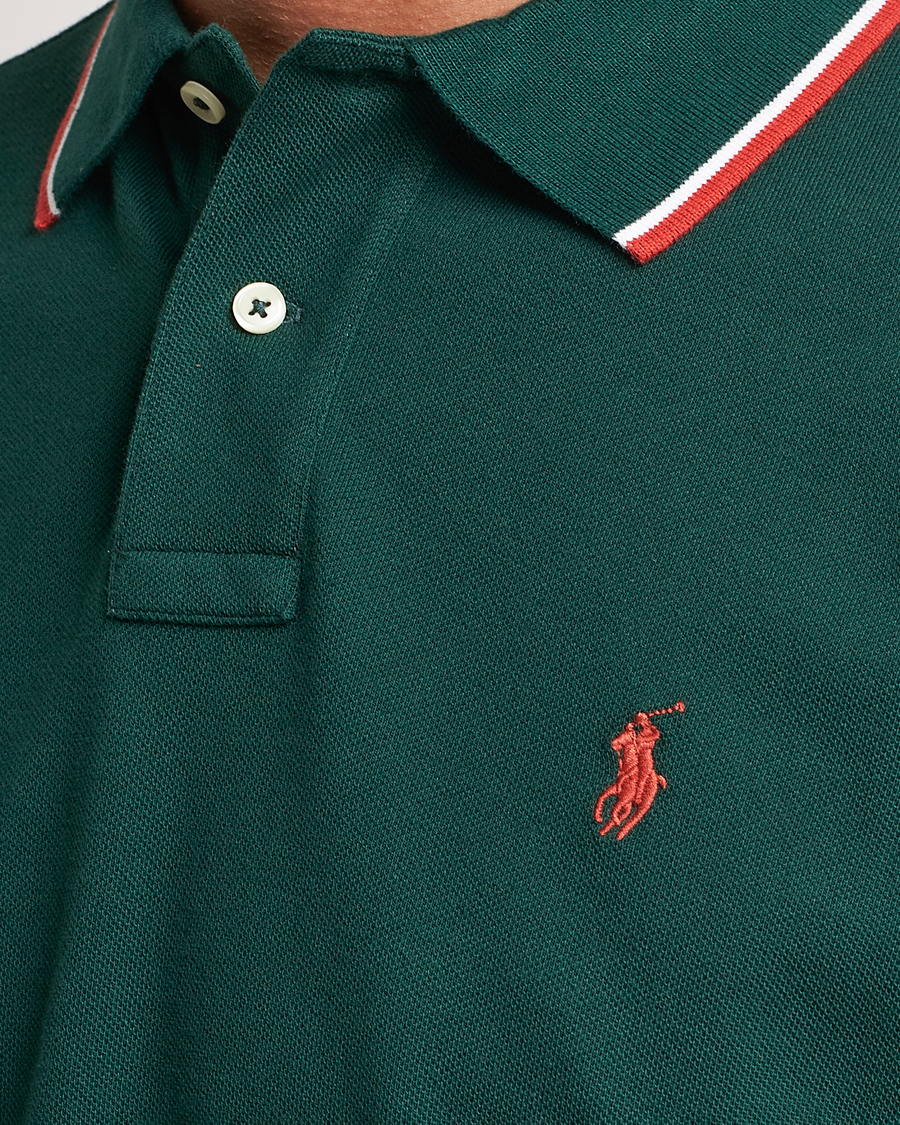 Herr | Pikéer | Polo Ralph Lauren | Custom Slim Fit Piped Polo Hunt Club Green