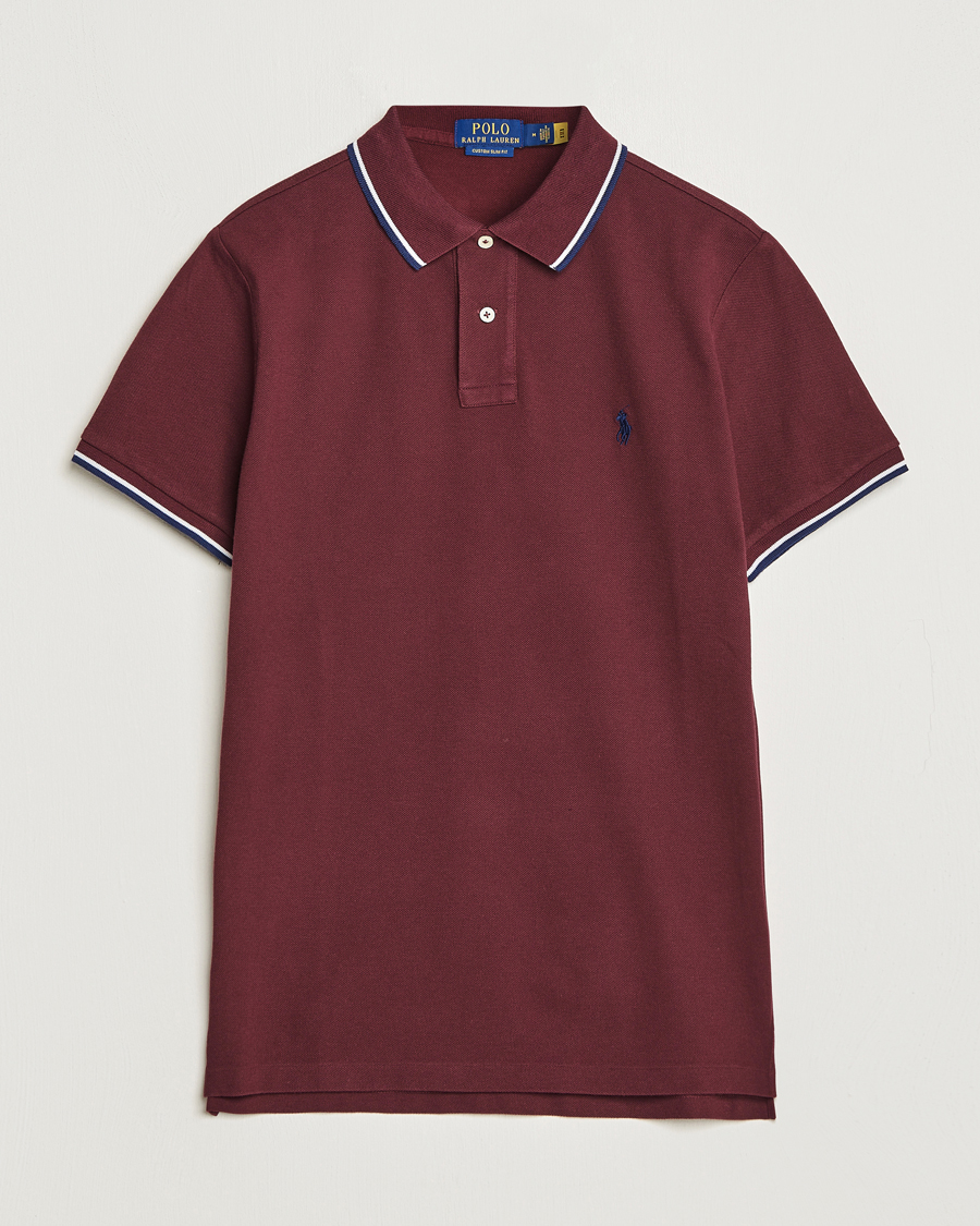 Herr | Pikéer | Polo Ralph Lauren | Custom Slim Fit Piped Polo Harvard Wine