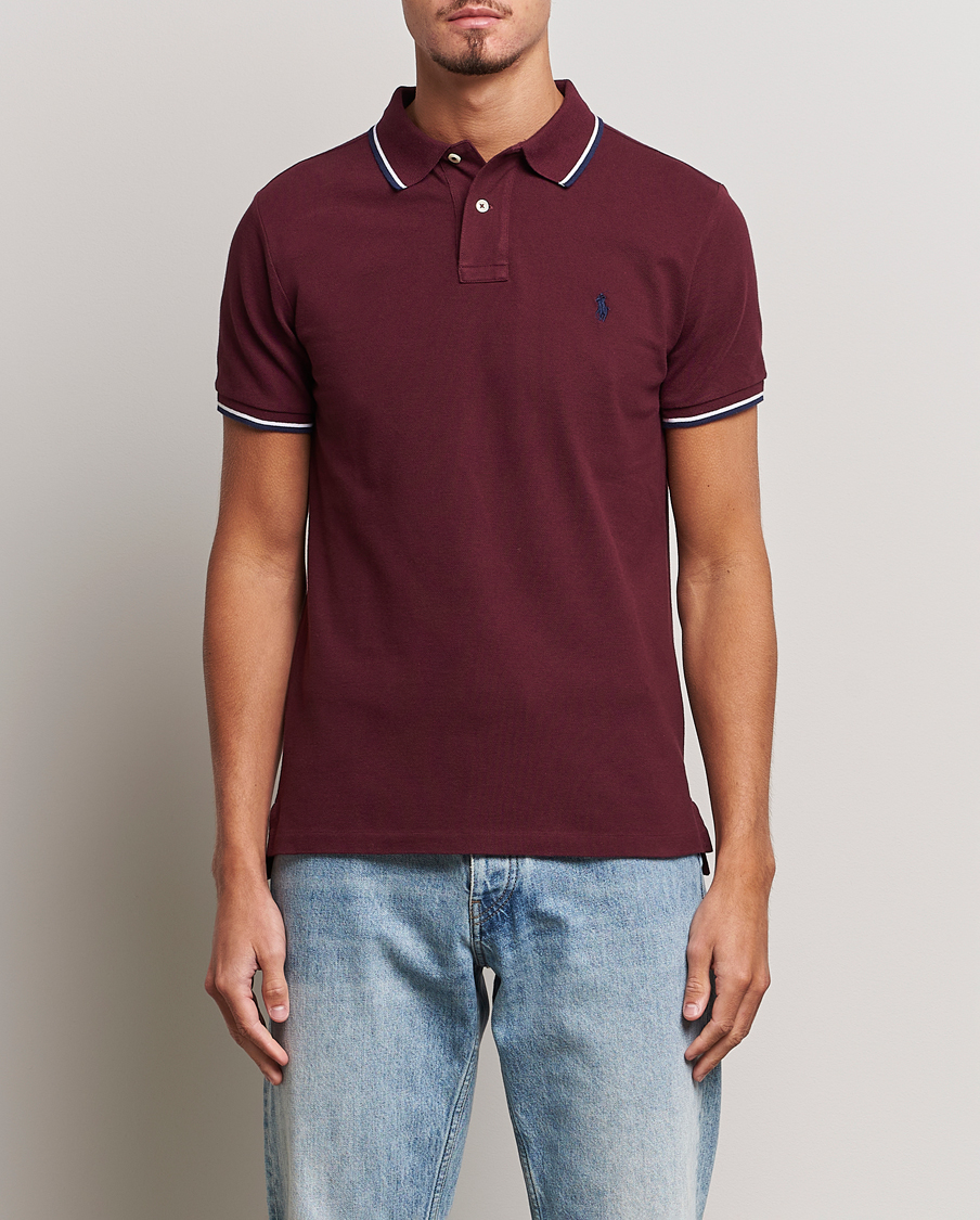 Herr |  | Polo Ralph Lauren | Custom Slim Fit Piped Polo Harvard Wine
