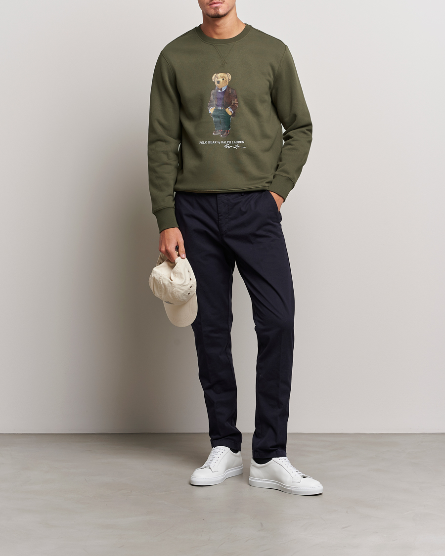 Herr | Tröjor | Polo Ralph Lauren | Printed Denim Bear Sweatshirt Expedition Olive