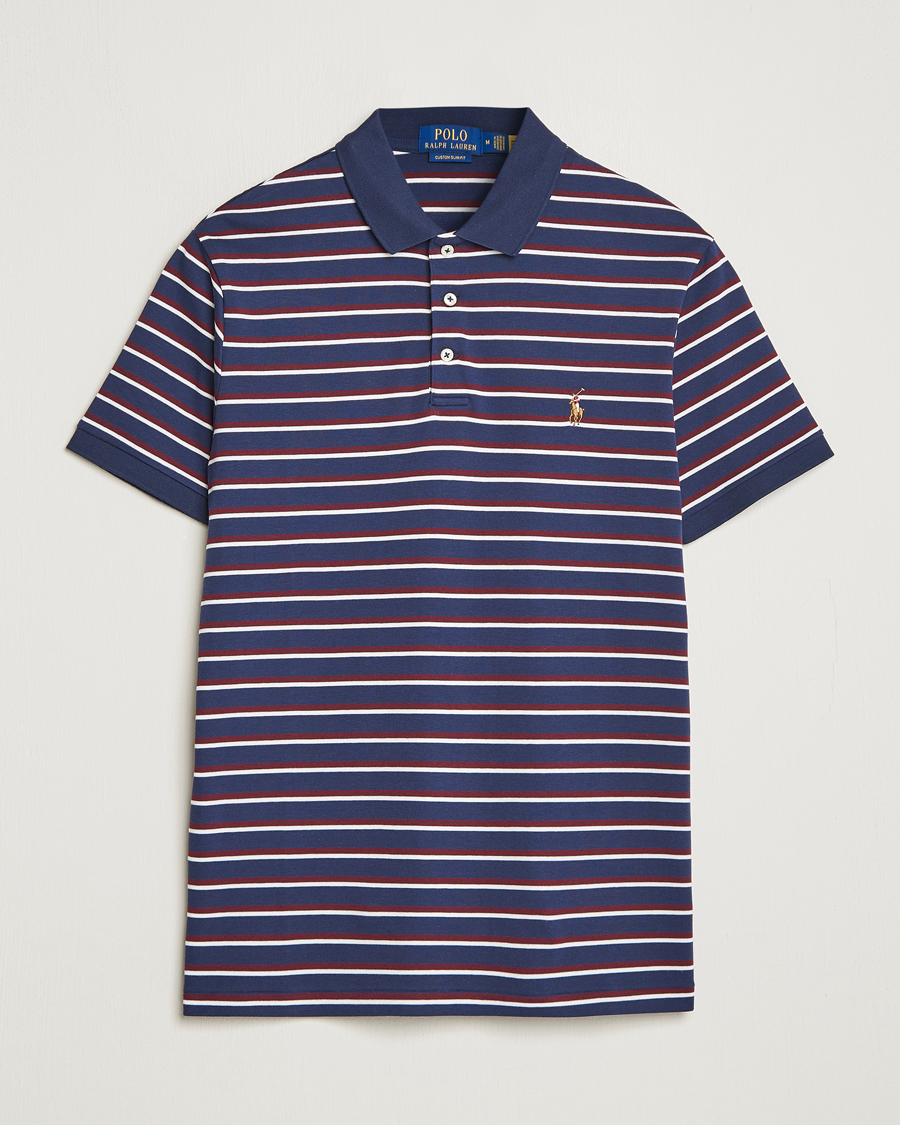 Herr | Pikéer | Polo Ralph Lauren | Luxury Pima Cotton Striped Polo French Navy/White