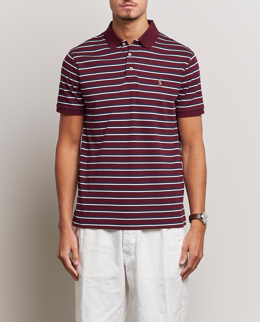 Herr |  | Polo Ralph Lauren | Luxury Pima Cotton Striped Polo Harvard Wine/White