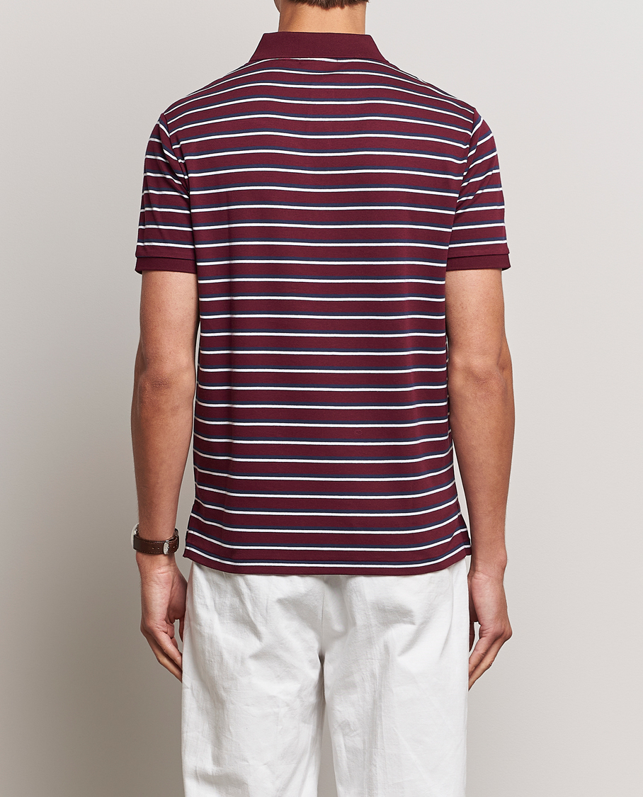 Herr | Pikéer | Polo Ralph Lauren | Luxury Pima Cotton Striped Polo Harvard Wine/White