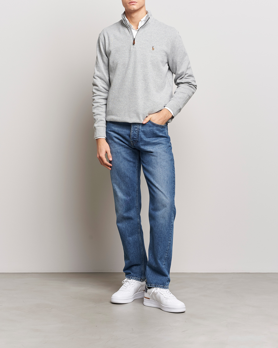 Herr | Tröjor | Polo Ralph Lauren | Double Knit Jaquard Half Zip Sweater Andover Heather