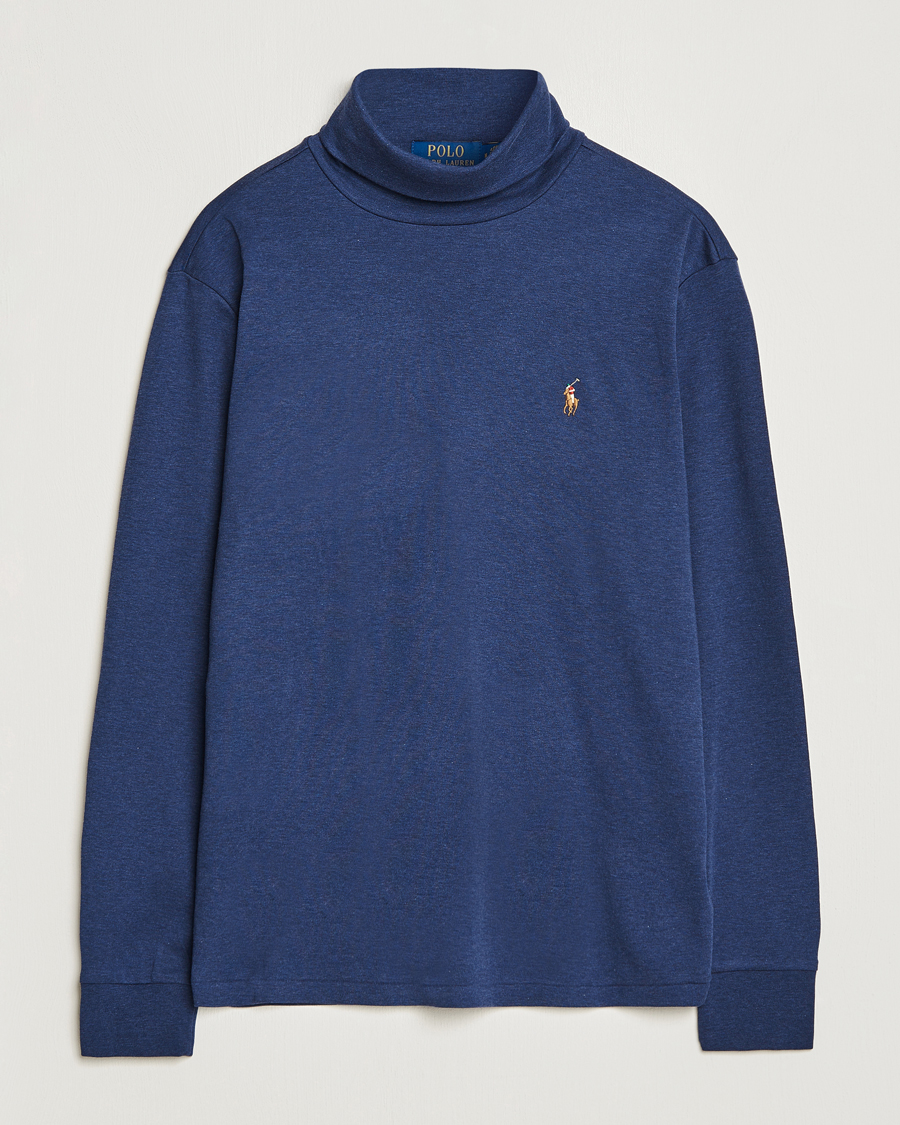 Herr | Tröjor | Polo Ralph Lauren | Luxury Pima Cotton Rollneck Spring Navy Heather
