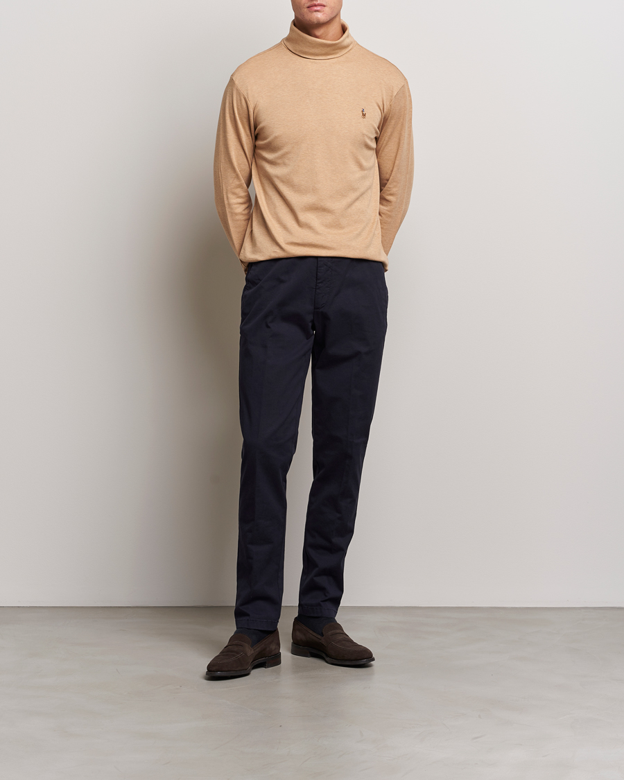 Herr | Tröjor | Polo Ralph Lauren | Luxury Pima Cotton Rollneck Camel Heather